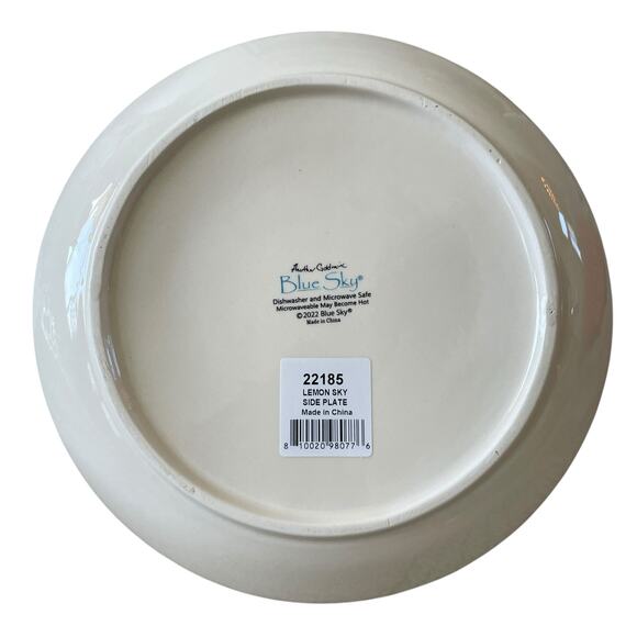 Blue Sky Clayworks Lemon Sky Side Plates 8in Set of 4 Blue & Yellow NEW - Picture 13 of 13